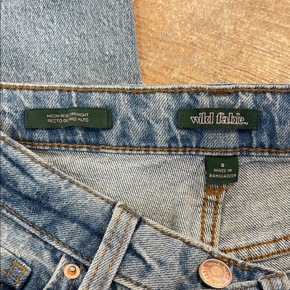 Wild Fable High Rise Straight Denim Jeans Size 0 - Picture 4 of 9